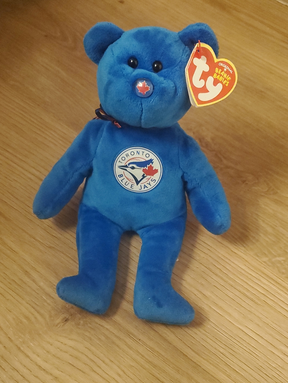 Ty Toronto Blue Jays Blue Plush Bear with Team Logo 2017-NWT No Box